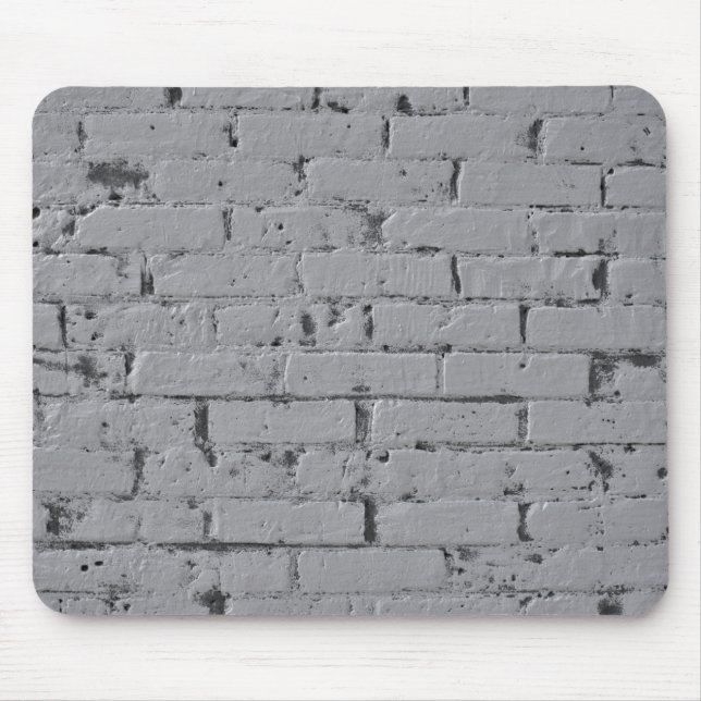 Brick Wall Painted Light Grey Mouse Pad (Front)