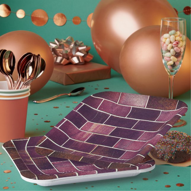Brick Wall Paper Plates (Multi)
