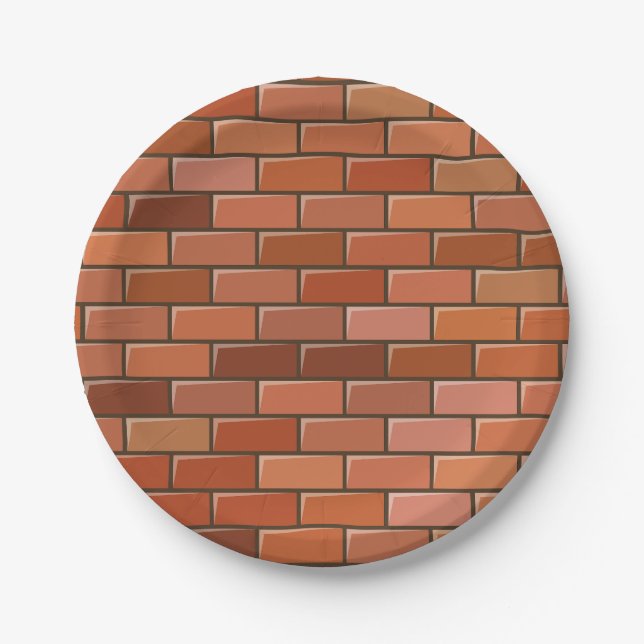 brick wall paper plates (Front)