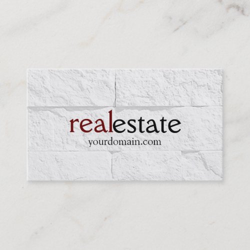 Brick Wall Pattern Real Estate Agent Business Card