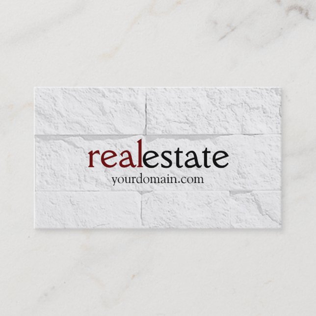 Brick Wall Pattern Real Estate Agent Business Card (Front)