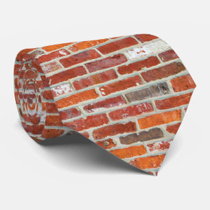 Brick Wall Pattern Red Neck Tie