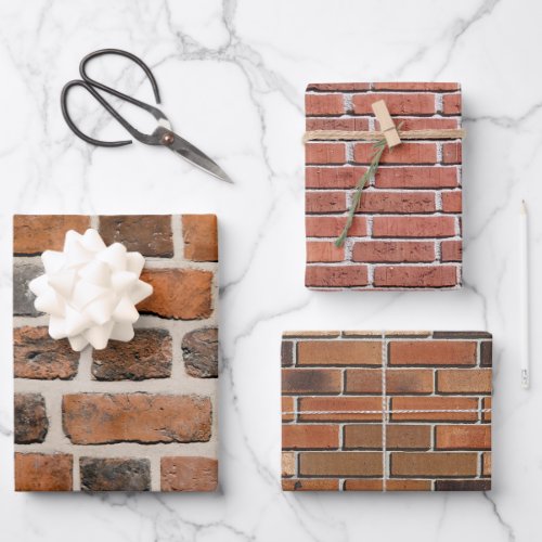 Brick Wall Pattern Red  Wrapping Paper Sheets