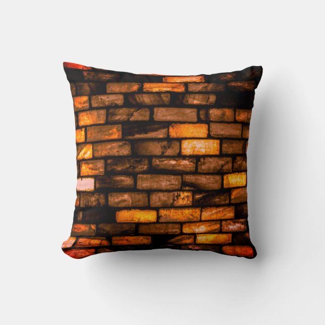 Brick Wall Pattern Throw Pillow (Front)