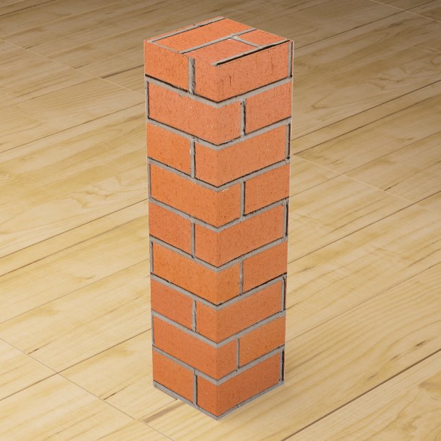 Brick wall pattern wine gift box (Front)