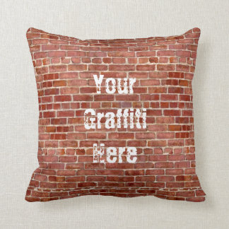 Brick Wall Personalized Add Your Graffiti pillow