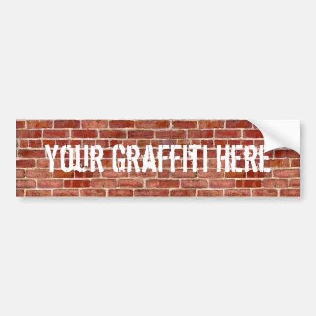 Brick Wall Personalized Graffiti Bumper Sticker (Front)