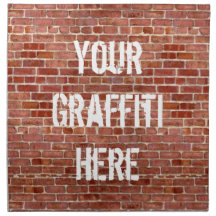 Brick Wall Personalized Graffiti Cloth Napkins