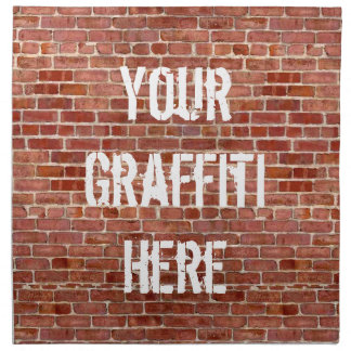Brick Wall Personalized Graffiti Cloth Napkins