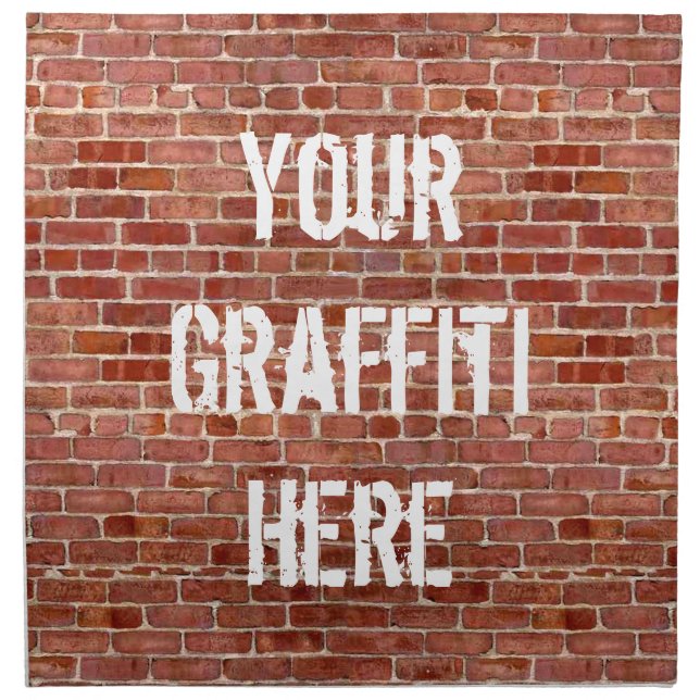 Brick Wall Personalized Graffiti Cloth Napkins (Front)