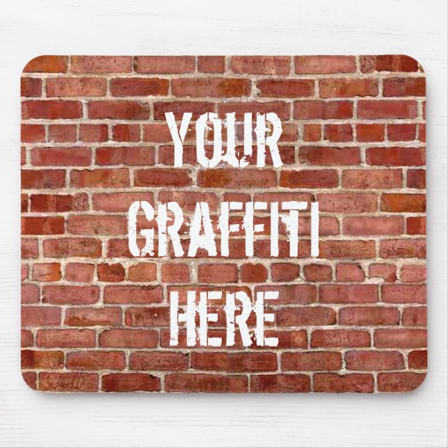 Brick Wall Personalized Graffiti Mouse Pad (Front)