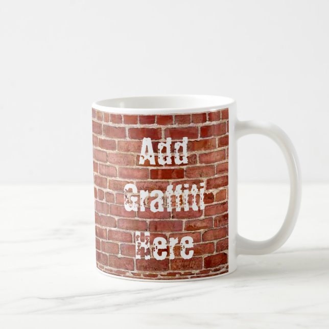 Brick Wall Personalized Graffiti Mug (Right)