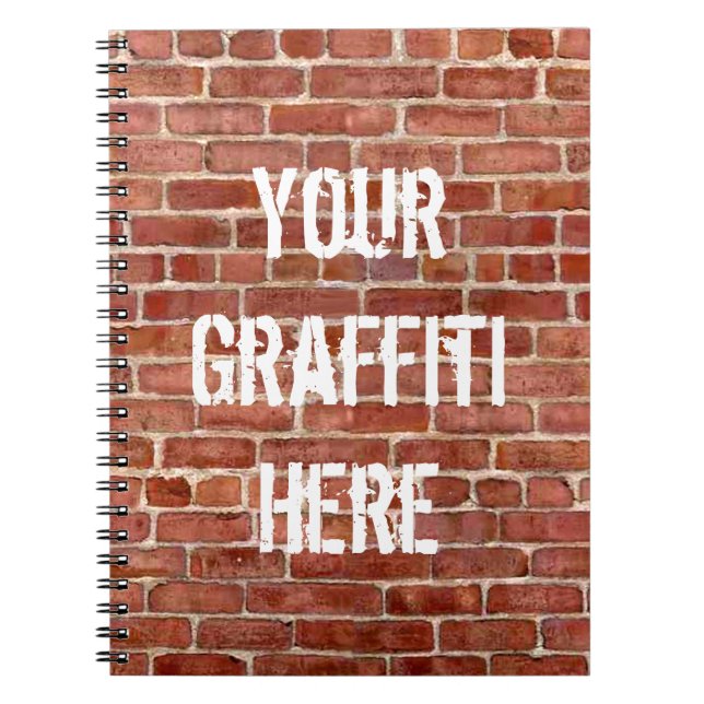 Brick Wall Personalized Graffiti Notebook (Front)