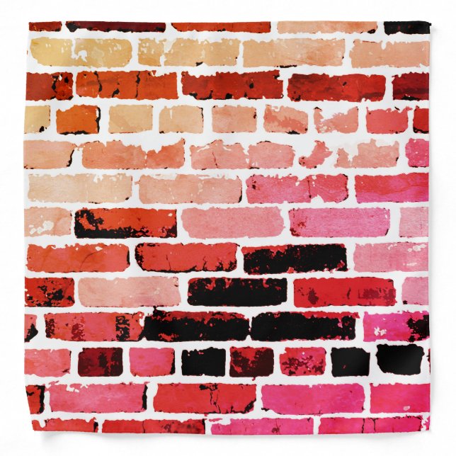 Brick Wall - Pink/Maroon/Rose/Black Bandana (Front)