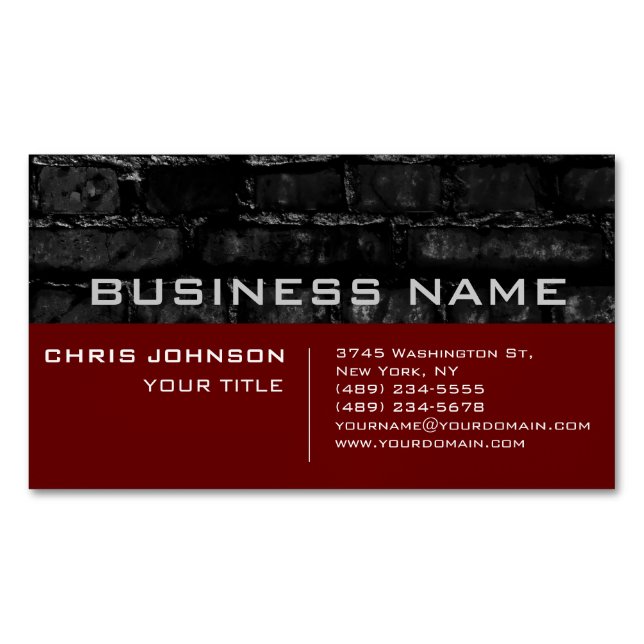 Brick Wall Red Contemporary Business Card (Front)