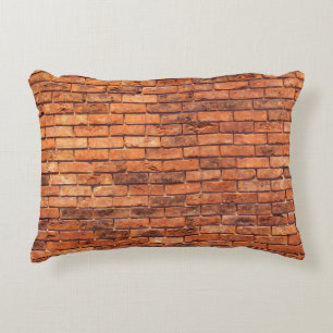 Brick wall red structure masonry accent pillow