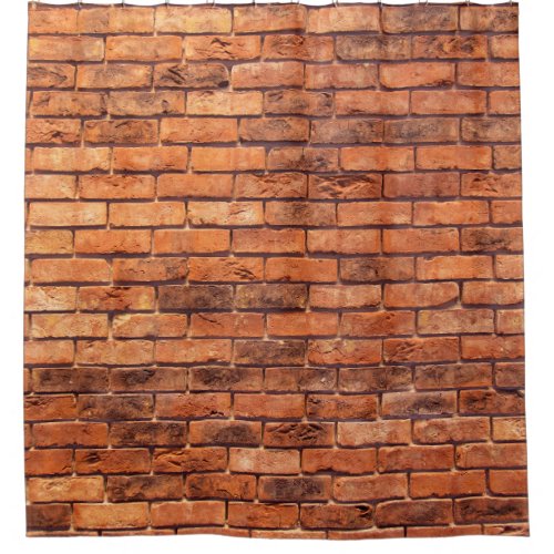 Brick wall red structure masonry shower curtain