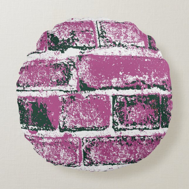 BRICK WALL ROUND PILLOW (Front)