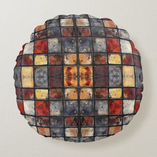 Brick wall round pillow (Front)