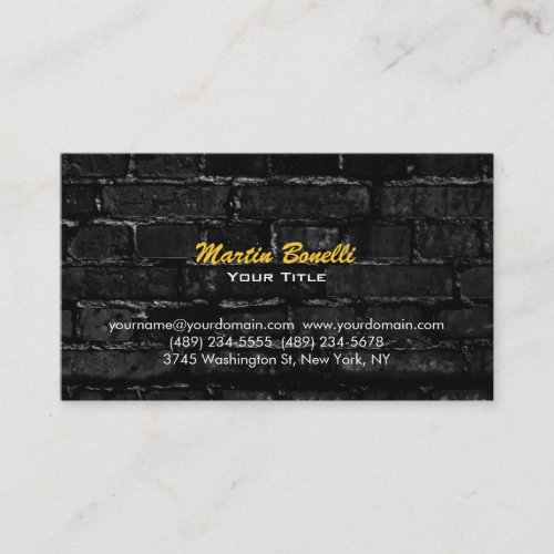 Brick Wall Script Grey Consultant Business Card