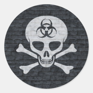 Brick Wall Skull and Crossbones Sticker