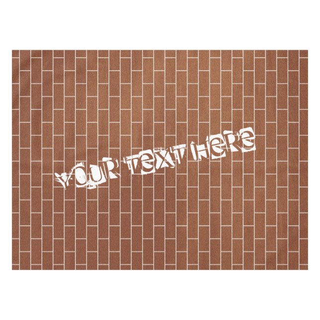 Brick Wall Tablecloth with Custom Text (Front (Horizontal))
