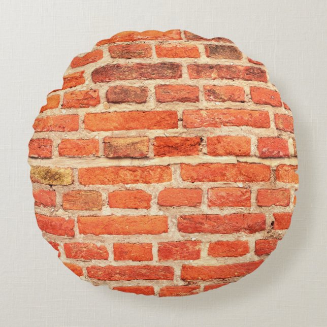 Brick wall texture brick wall round pillow (Front)