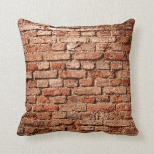 Brick wall throw pillow