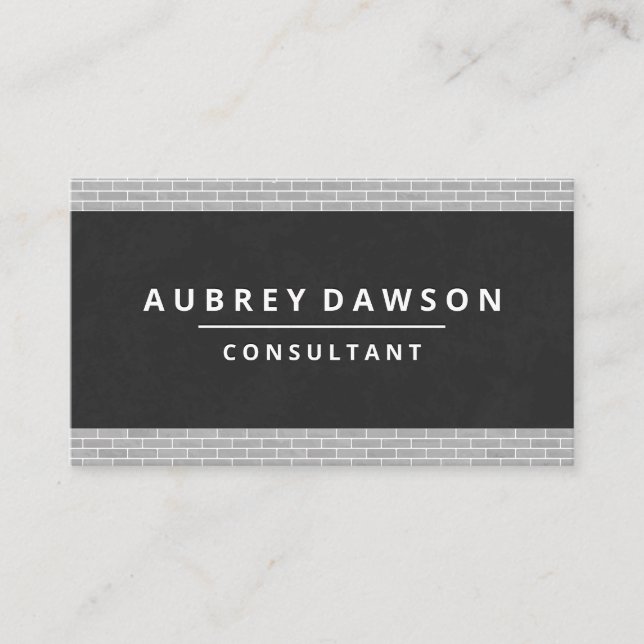 Brick Wall Trim | Black Texture Business Card (Front)