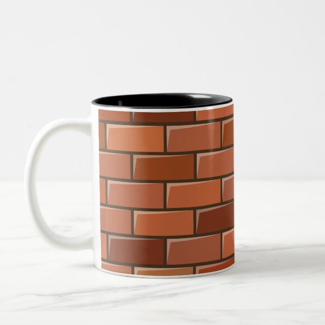 brick wall Two-Tone coffee mug (Left)