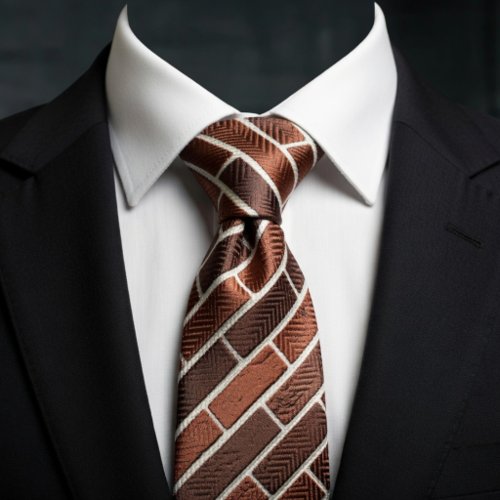 Brick Wall Urban Industrial Pattern Neck Tie
