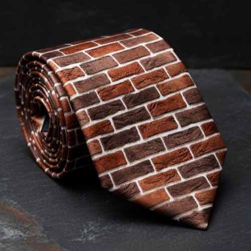 Brick Wall Urban Industrial Pattern Neck Tie