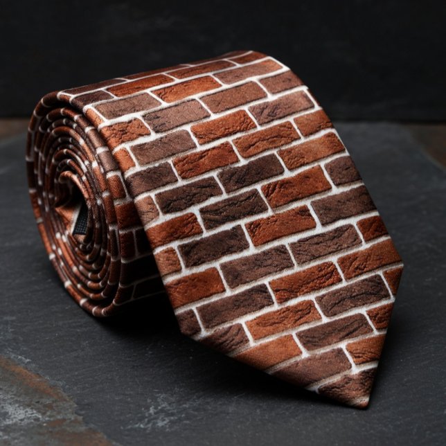Brick Wall Urban Industrial Pattern Neck Tie (Creator Uploaded)