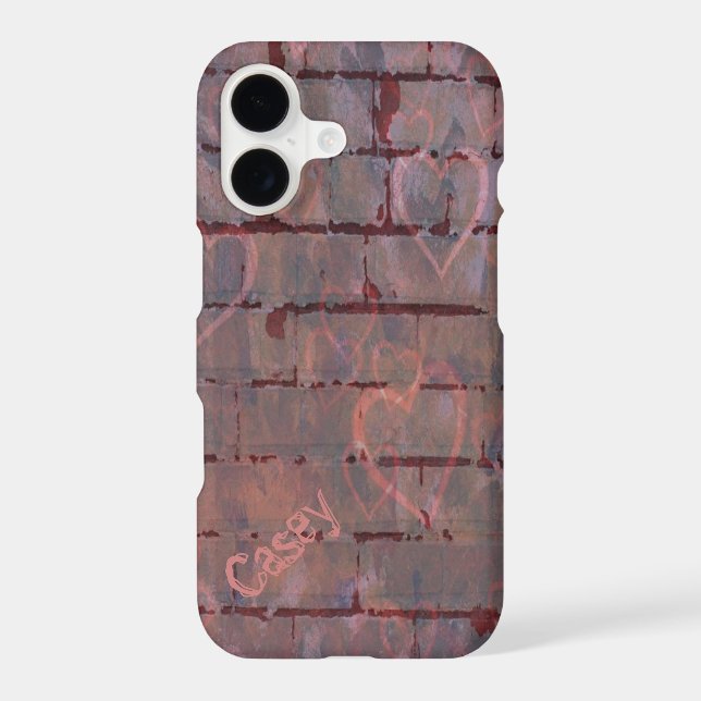 Brick Wall Valentine Graffiti Personalized Case-Mate iPhone Case (Back)