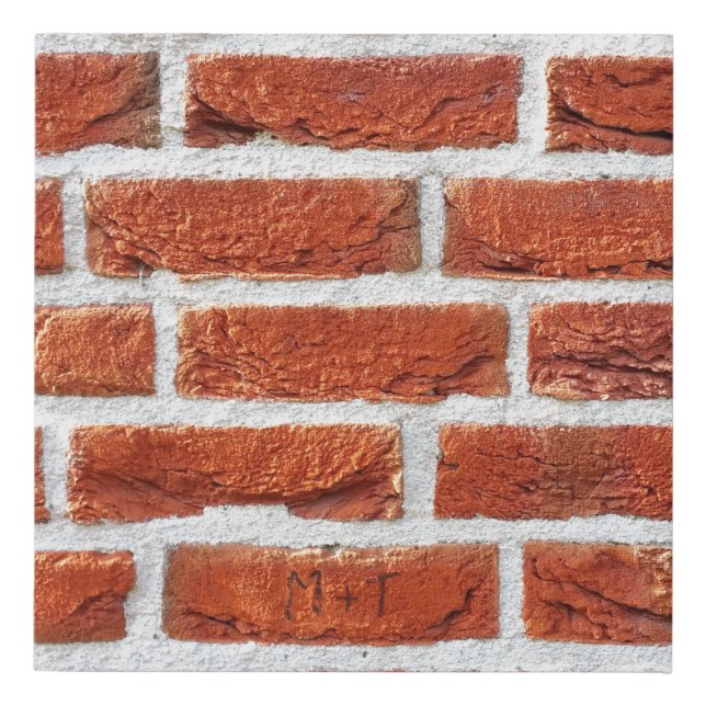 Brick wall wall background building faux canvas print (Front)