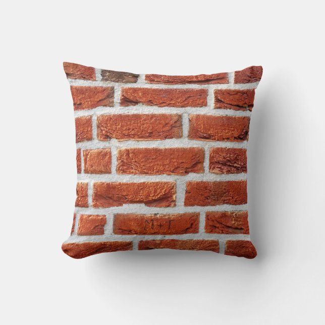 Brick wall wall background building throw pillow (Front)