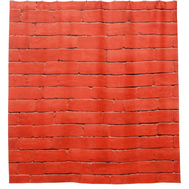 Brick wall wall red bricks shower curtain (Front)