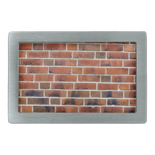 Brick wall with joints rectangular belt buckle