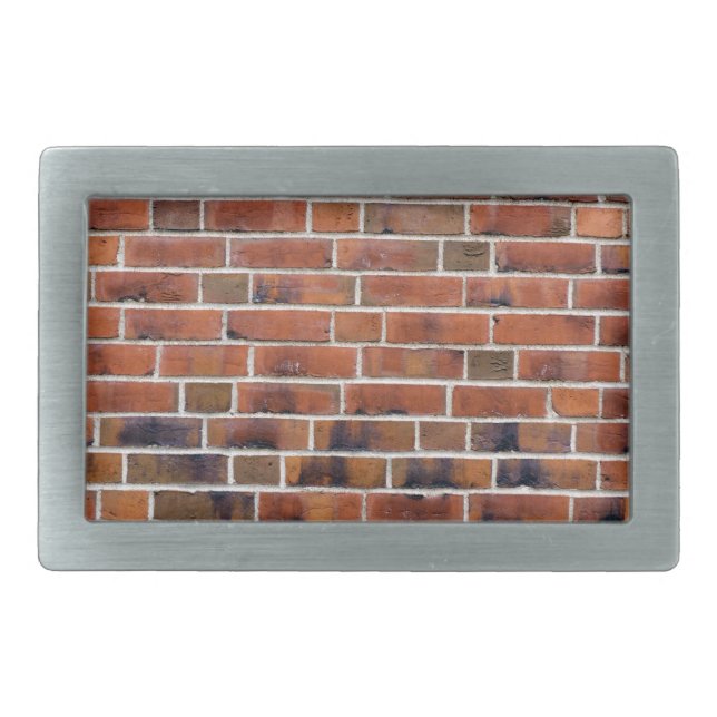 Brick wall with joints rectangular belt buckle (Front)