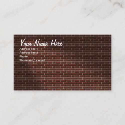 BRICK WALL WITH LIGHT BUSINESS CARDS