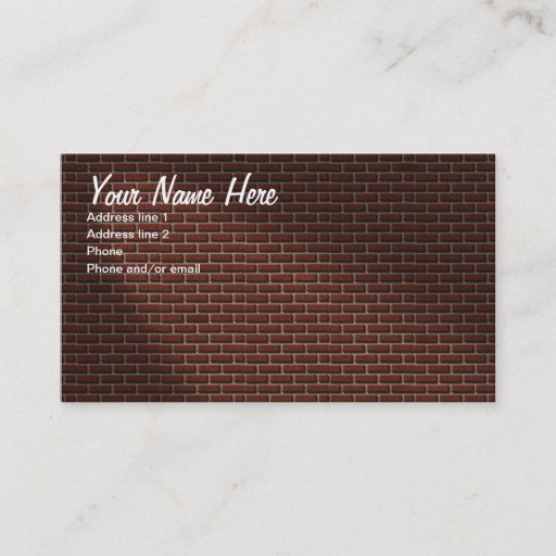Customizable BRICK WALL WITH LIGHT BUSINESS CARDS