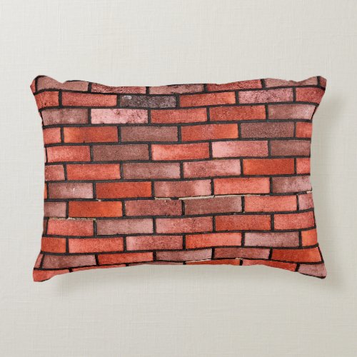 Brick wall with red brick red brick background b accent pillow