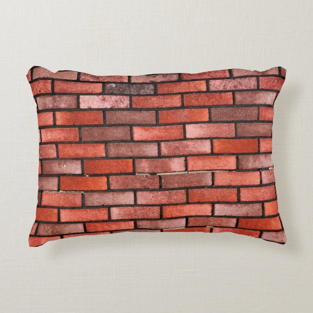 Brick wall with red brick, red brick background. b accent pillow (Front)