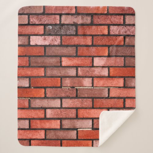 Brick wall with red brick red brick background b sherpa blanket