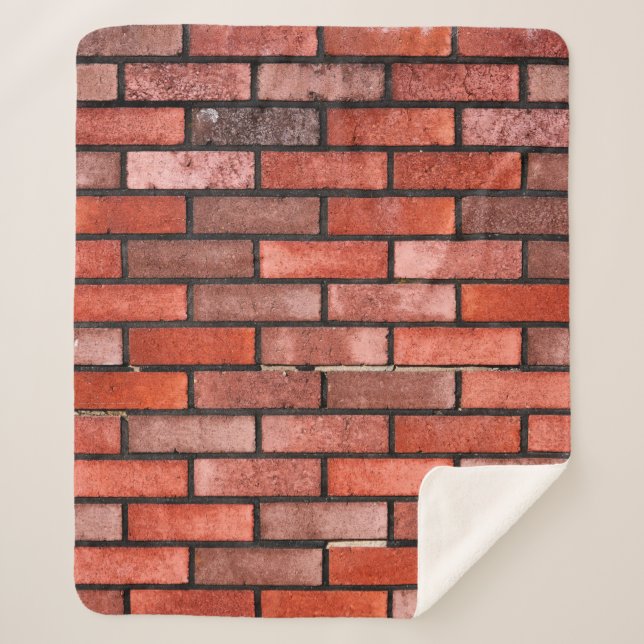 Brick wall with red brick, red brick background. b sherpa blanket (Front)