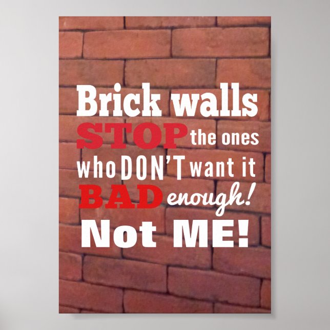 Brick Walls. Obstacles. Determination Poster (Front)