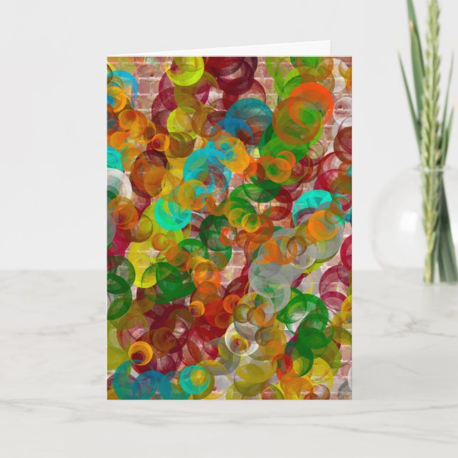 Brick with Colorful Bubbles Wishing you a Good Day Card (Front)