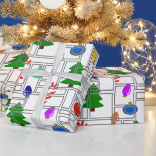 Bricked Christmas Wrapping Paper