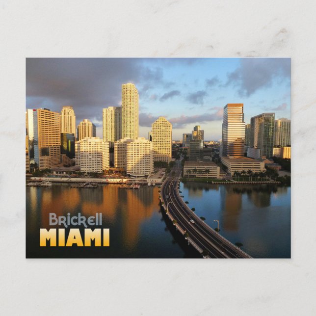 Brickell Skyline in Miami, Florida Postcard (Front)