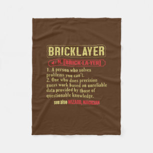 Brickie Bricklaying Construction Bricklayer Fleece Blanket